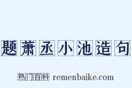 题萧丞小池造句是什么意思的图片